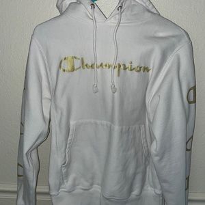Champion White Gold Reverse Weave Hoodie